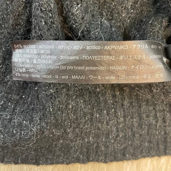 ZARA Knit Women’s Small Mock Neck Ribbed Sweater Gray Long Sleeve Wool Blend - Picture 3 of 10